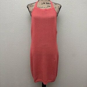 Women’s Coral Knit Halter Tee Dress